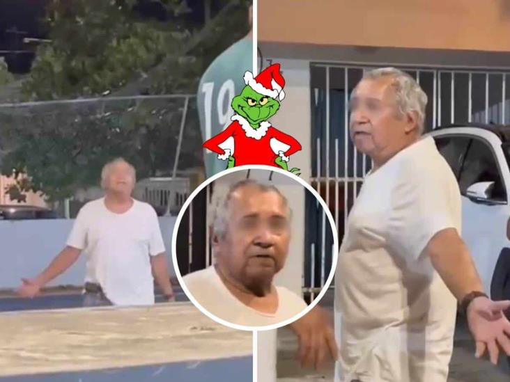 ¡Se pasó de Grinch! Amenaza a menores durante posada en Veracruz