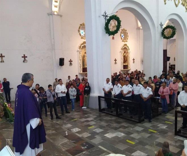 Agentes de tránsito celebran su día con misa en la Parroquia de la Asunción en Misantla 