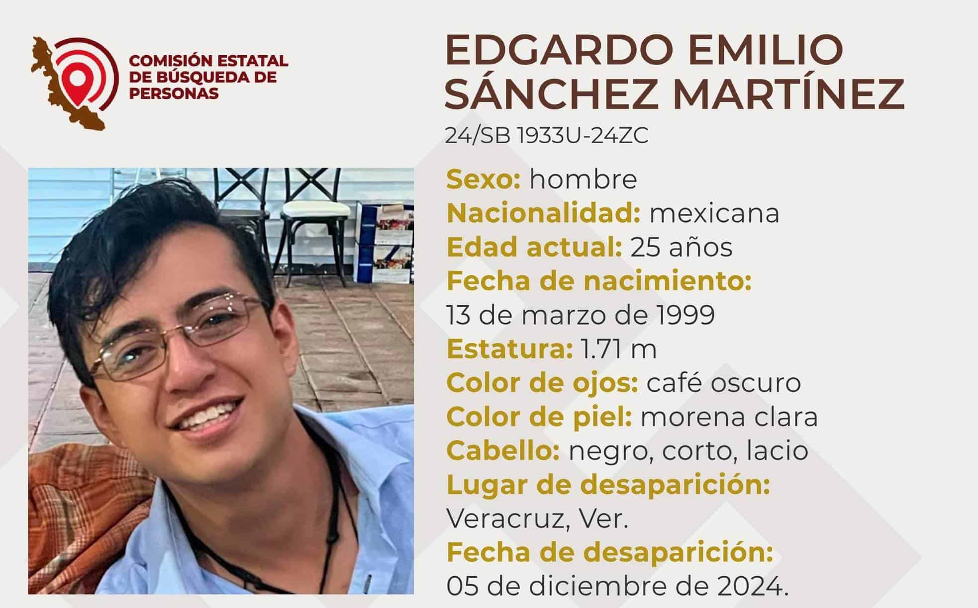 Desaparece el joven Edgardo Emilio Sánchez en el puerto de Veracruz