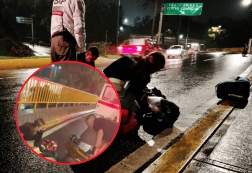 Perdió el control: motociclista sufre accidente en la avenida Lázaro Cárdenas en Xalapa 