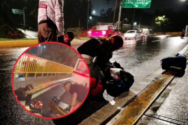 Perdió el control: motociclista sufre accidente en la avenida Lázaro Cárdenas en Xalapa 