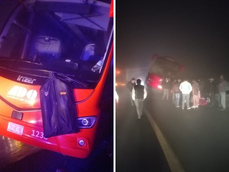 Por mal clima, autobús ADO sufre accidente en Acultzingo