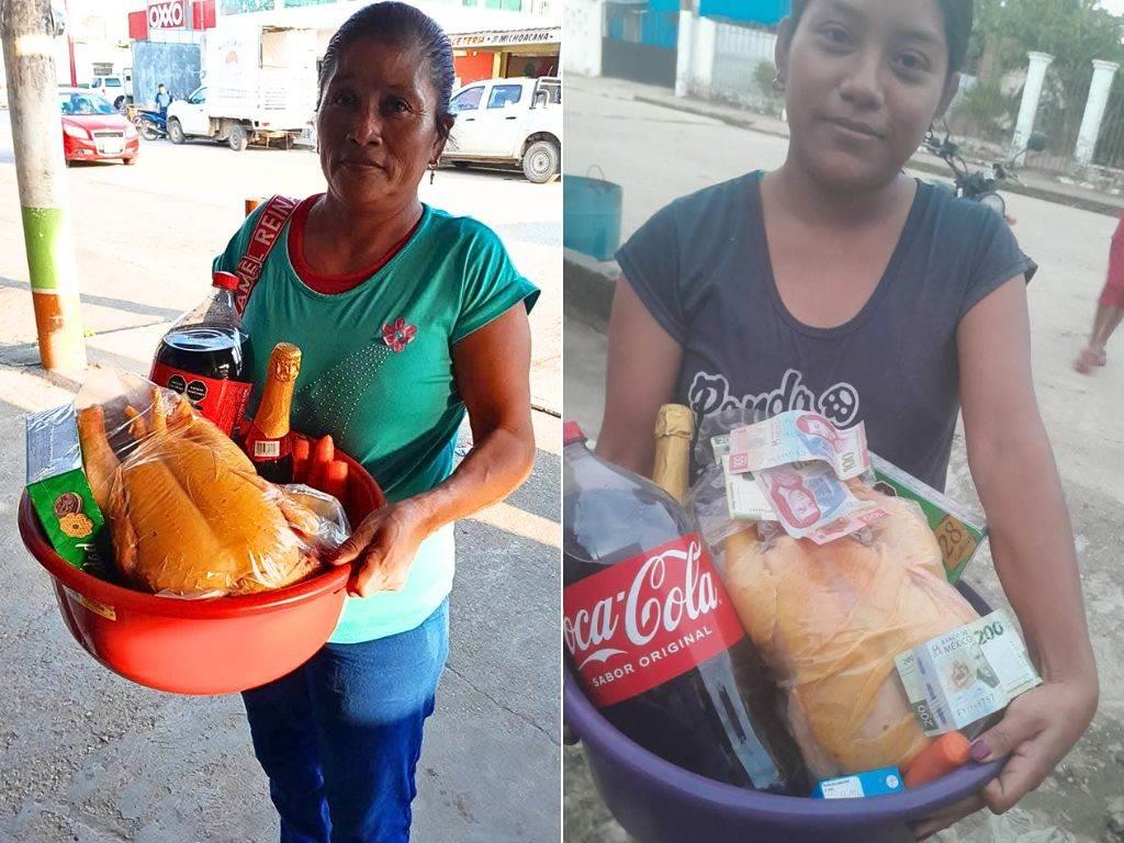 En Moloacán familias de escasos recursos recibieron cenas navideñas