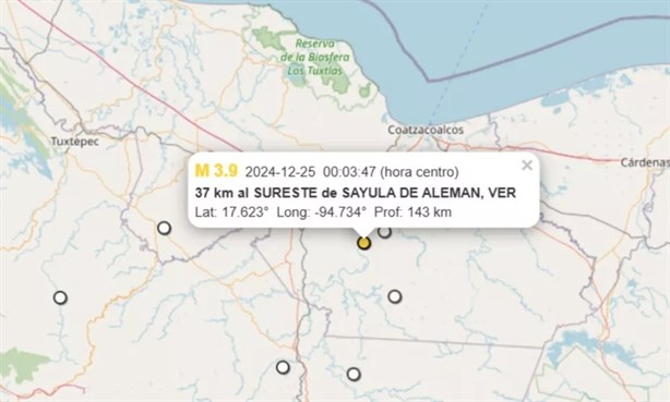 Tiembla en Veracruz HOY 25 de diciembre; fue magnitud 3.9