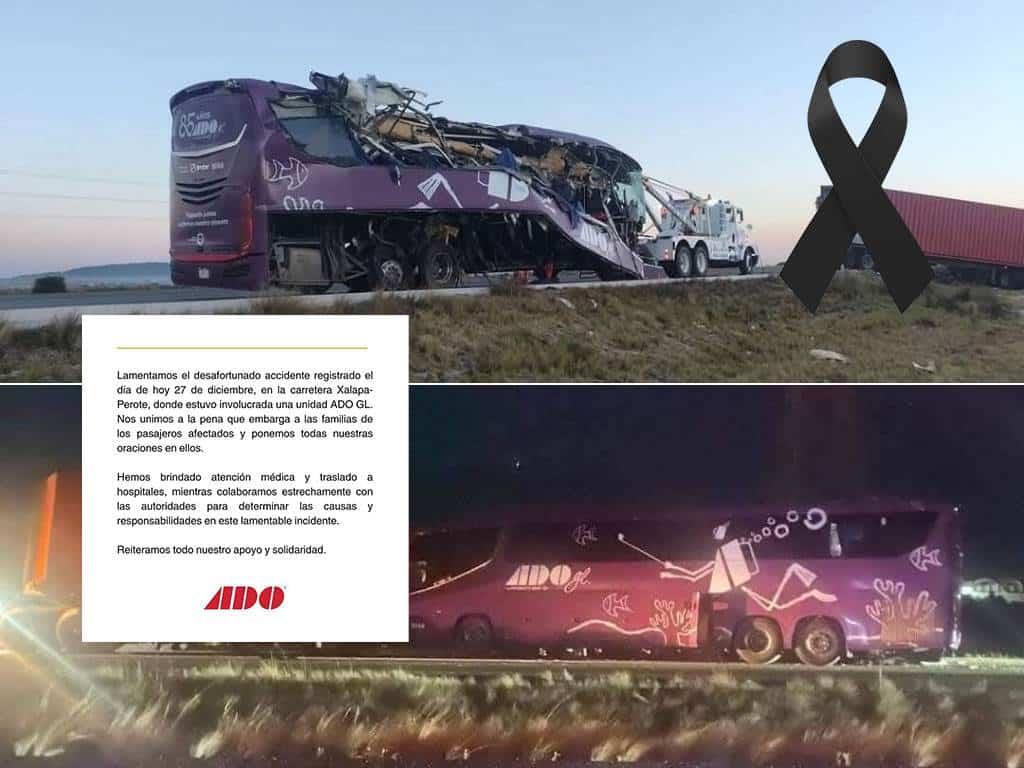 ADO lamenta fatal accidente en carretera de Veracruz; esta es la lista de fallecidos