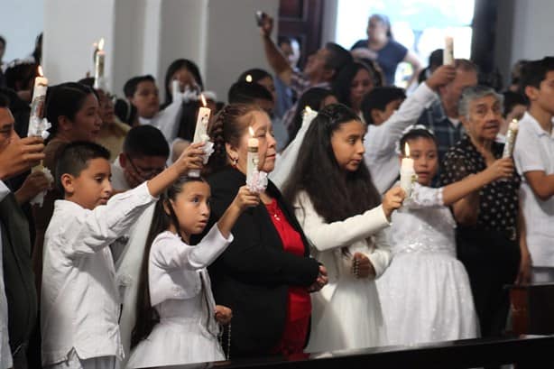 Realizan primeras comuniones en la Parroquia de la Asunción en Misantla 