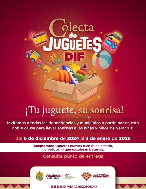 Invitan a la colecta de juguetes para entregarlos a niños de Veracruz