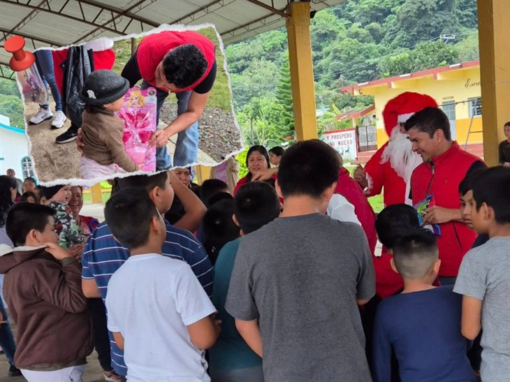 Cómite municipal del PRI reparte regalos a niños de comunidades rurales en Misantla 