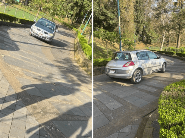 ¡Se confundió! captan auto deambulando en el paseo de los Lagos en Xalapa