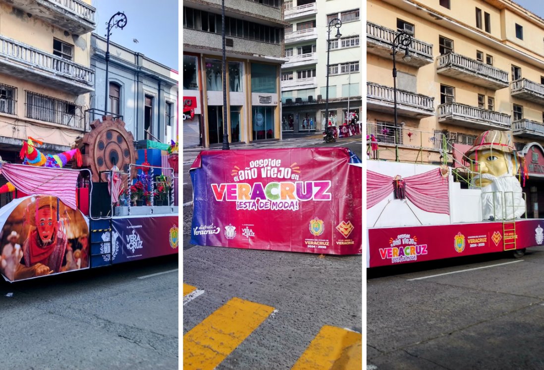 Así lucen los carros alegóricos que participaran en el desfile para despedir el año viejo en Veracruz