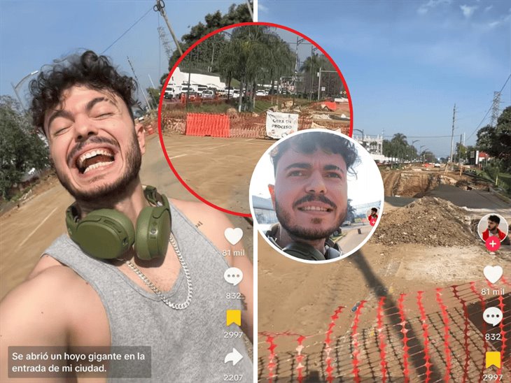 TikToker Bastian Delfín expone socavón en Córdoba sin reparar: ciudad se cae a pedazos (+VIDEO)