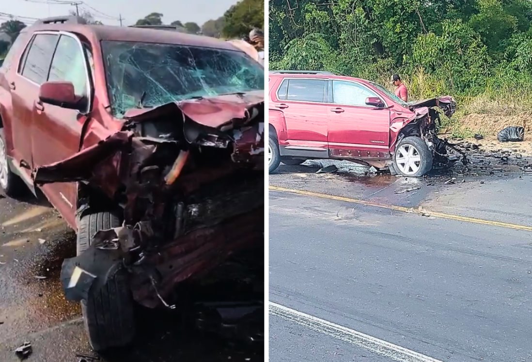 Aparatoso choque en carretera de Veracruz deja 2 fallecidos y 2 heridos