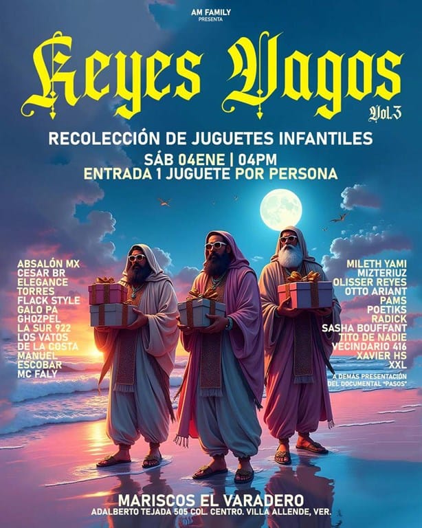 Reyes Vagos 2025: donación de juguetes une a raperos del sur de Veracruz, ¿cuándo y dónde?