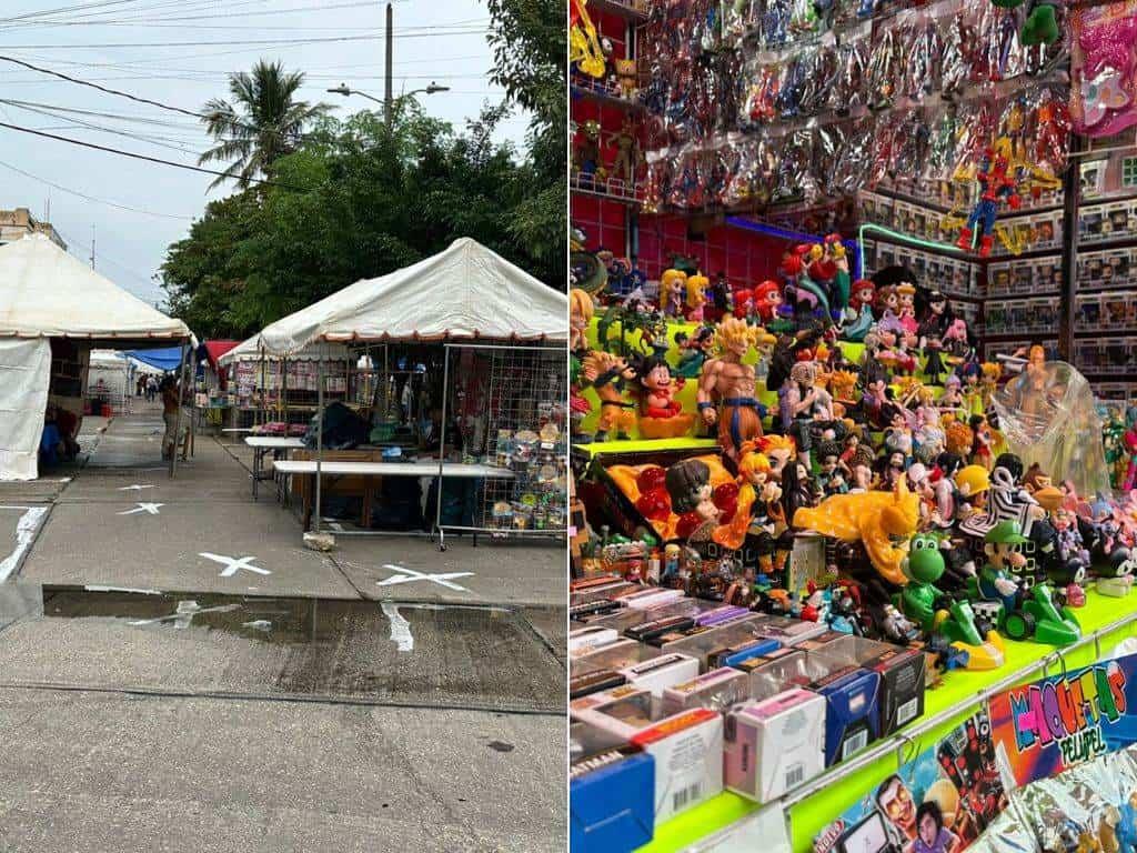 Día de Reyes: Con variedad de productos y precios comerciantes de la Fayuca sacan sus puestos en Coatzacoalcos