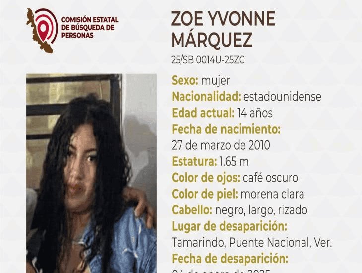 Buscan a Zoe Yvonne Márquez, adolescente estadounidense desparecida en Veracruz