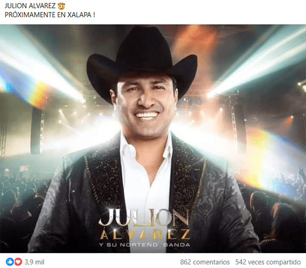 ¿Julión Álvarez en Xalapa?: esto sabemos sobre anuncio de concierto