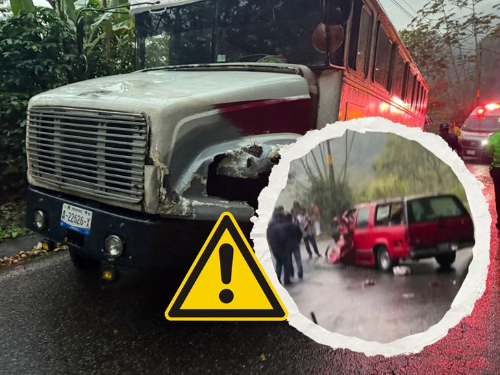 Choque en la carretera Xico-Teocelo deja dos lesionados y caos vial