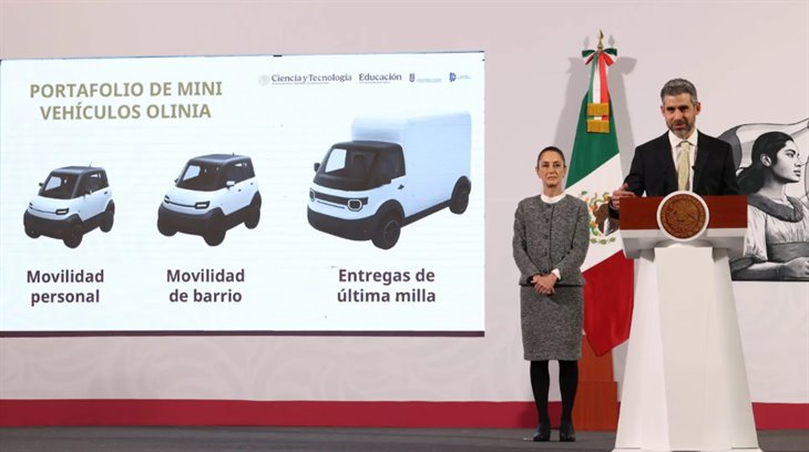 Presidenta anuncia Olinia, la primera armadora mexicana de mini vehículos eléctricos (+VIDEO)