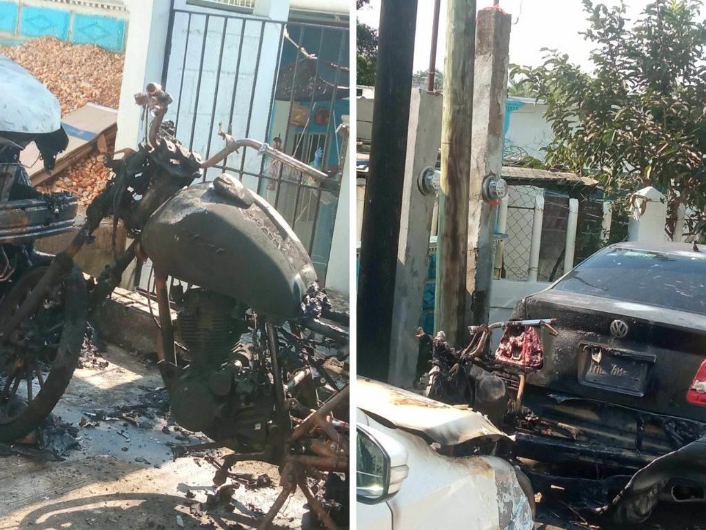 Se incendian tres vehiculos en Ixhuatlán del Sureste, esto sabemos