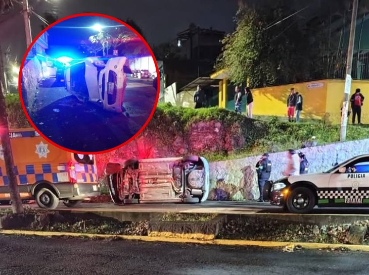 ¡Por ebrio! policía municipal protagoniza aparatoso accidente en Xalapa