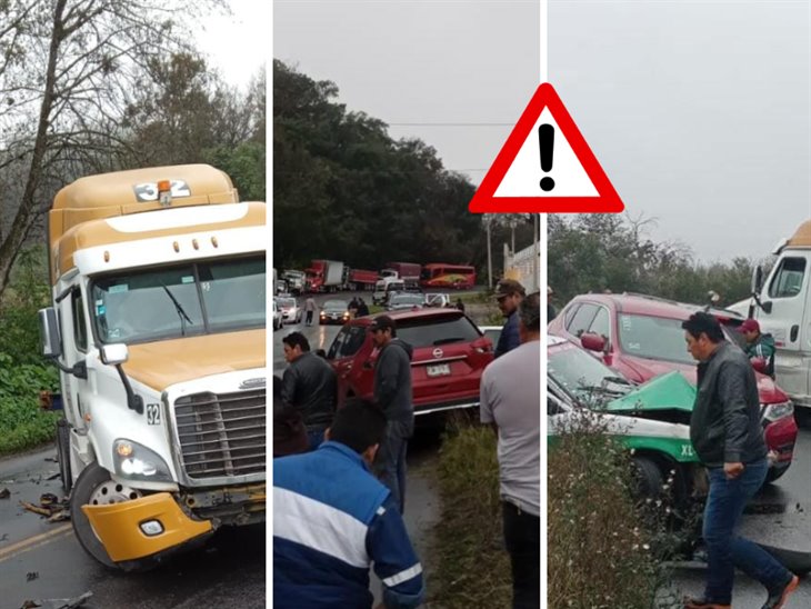 Se registra fuerte choque múltiple en la carretera Xalapa-Perote