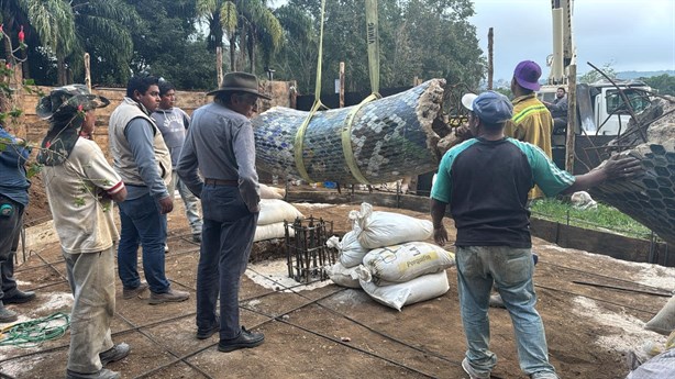 Reconstruyen a Coatl, la icónica escultura de serpiente en el Parque Naturalia