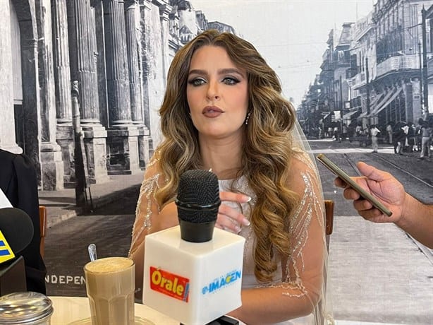 Actriz española Noelia Roel promueve película "Vestida de Blanco" en Veracruz