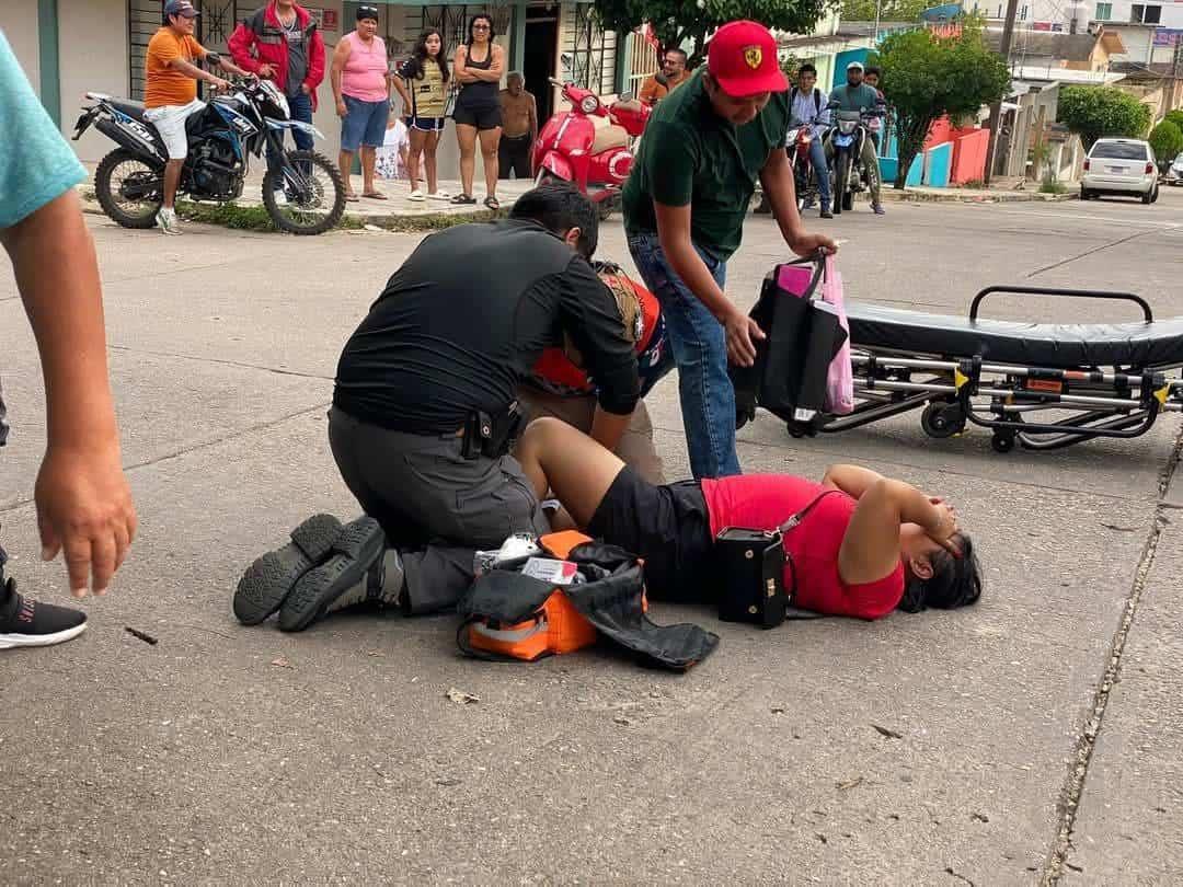 Dos accidentes de motocicleta en Acayucan dejan a dos  personas heridas