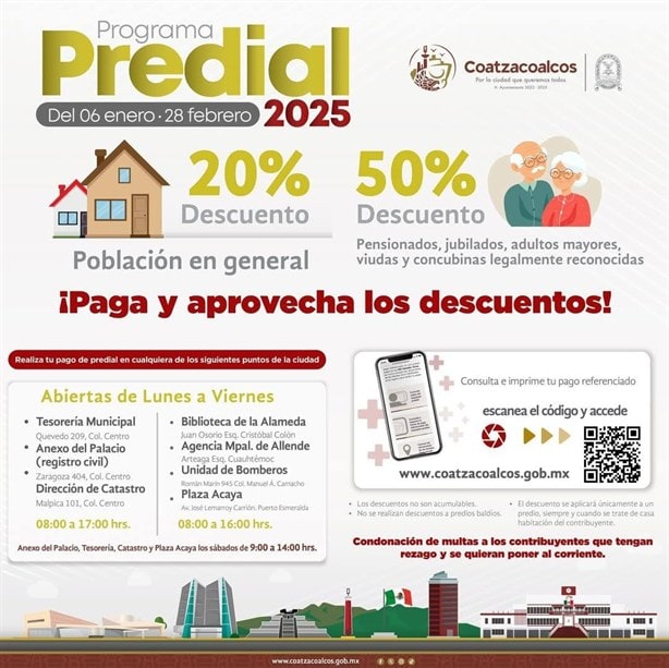 Estos son los lugares donde puedes realizar tu pago Predial 2025 en Coatzacoalcos