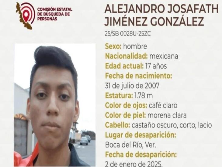 Buscan a menor desaparecido en Veracruz: Alejandro Josafath, de 17 años