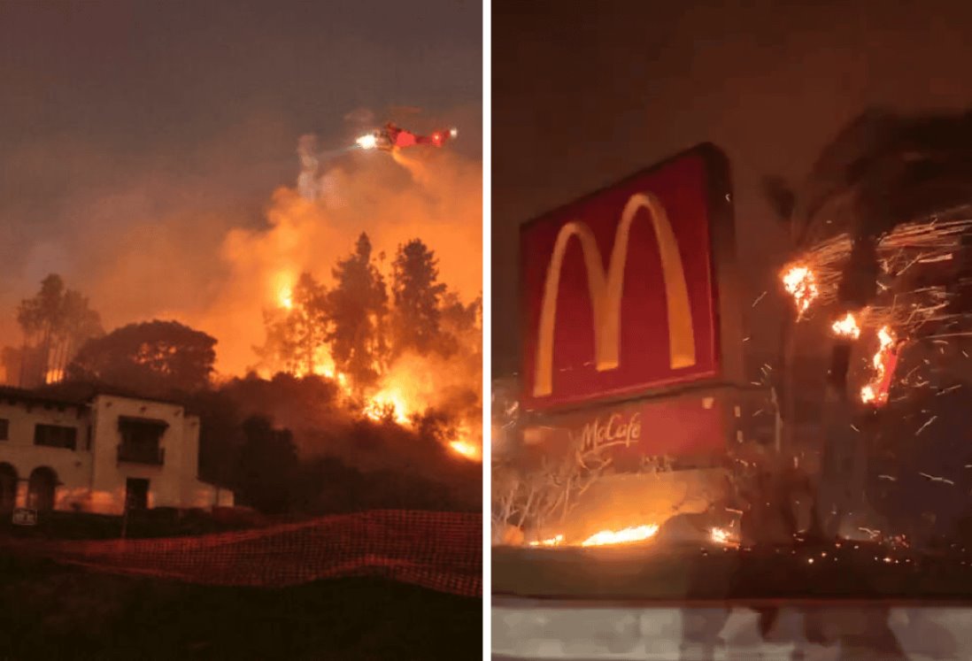 Terrible incendio en Hollywood Hills amenaza el Paseo de la Fama de Los Ángeles | VIDEO