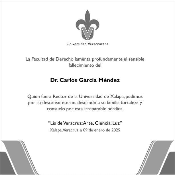 Fallece Carlos García Méndez, rector emérito de la Universidad de Xalapa