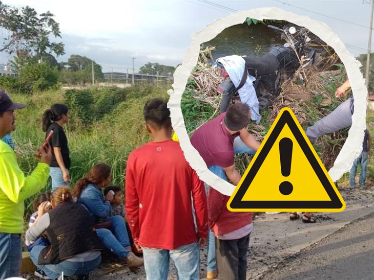 Se accidenta motociclista en la carretera Córdoba-La Tinaja; iba con sus hijas