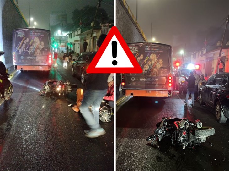 Autobús embiste a motociclista en la avenida Lázaro Cárdenas en Xalapa 