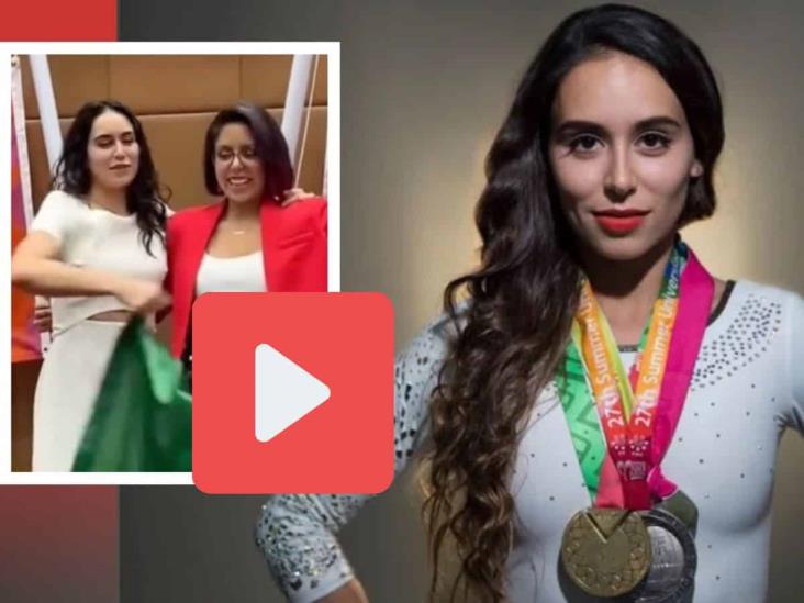 Redes arden por video de gimnasta Elsa García: tira bandera de México  (+VIDEO)