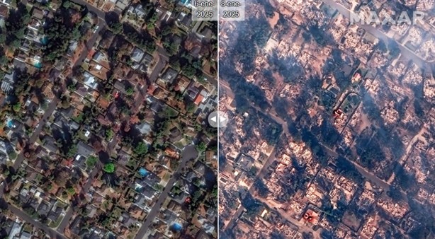 Incendio en Los Ángeles: imágenes satelitales revelan la devastación I FOTOS