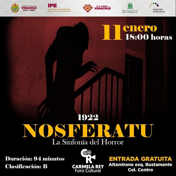 ¡Fin vampiresco! Llega Nosferatumanía a Foro Cultural Carmela Rey, en Xalapa