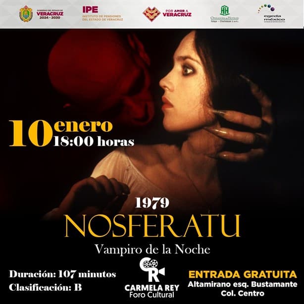 ¡Fin vampiresco! Llega Nosferatumanía a Foro Cultural Carmela Rey, en Xalapa