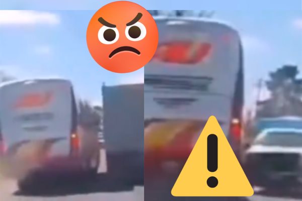 ¿No aprenden? Captan a autobús AU manejando de forma imprudente en Altotonga