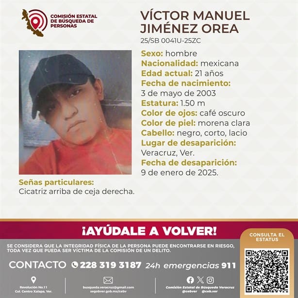 Buscan a Víctor Manuel desapareció en Veracruz