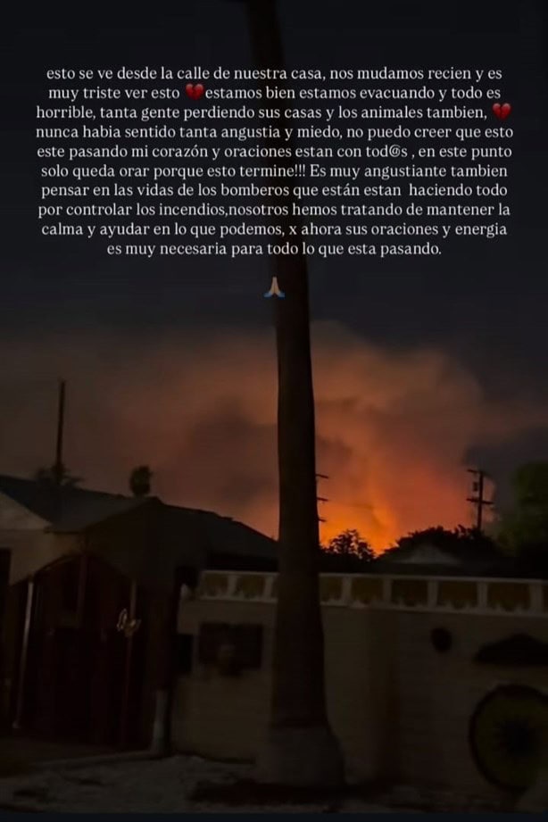 Es muy triste ver esto: Danna revela evacuación de su casa por incendios en Los Ángeles