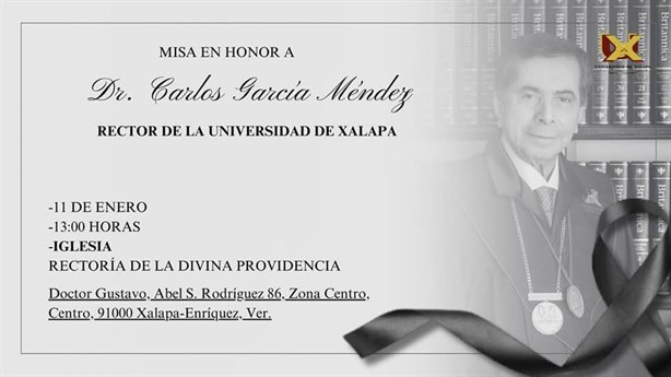 Dan el último adiós a Carlos García Méndez, rector de la Universidad de Xalapa 