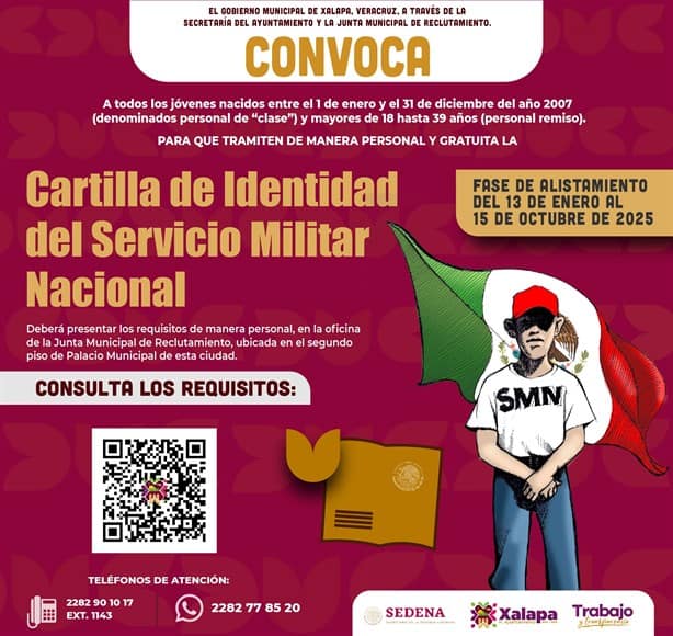 ¡Atención! ya puedes tramitar la Cartilla del Servicio Militar en Xalapa 