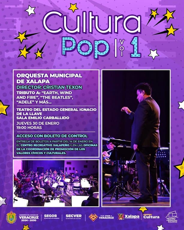 Orquesta Municipal de Xalapa presentará concierto Cultura Pop Vol.1; ¿cuándo y dónde?