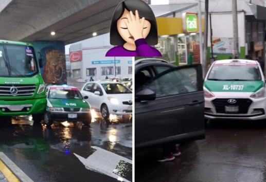 Se registran dos accidentes simultáneos en Xalapa entre taxis y autobuses