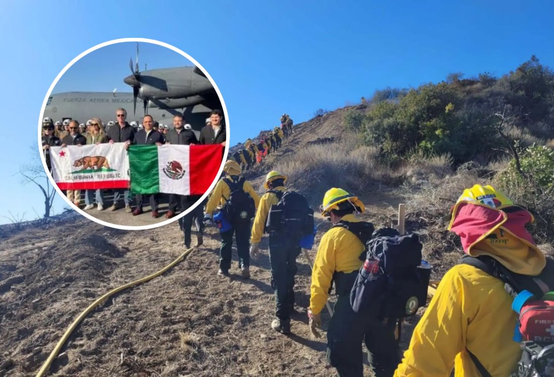 Delegación mexicana sigue en el combate de los incendios en Los Ángeles