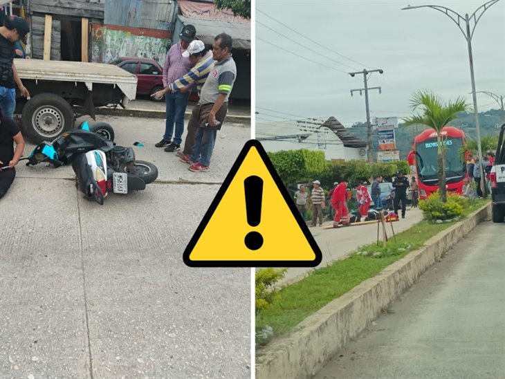 Motociclista resulta accidentado en Misantla; conducía ebrio