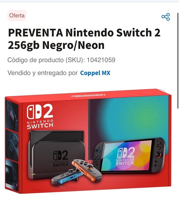 Coppel filtró el diseño de la caja y el precio del Nintendo Switch 2