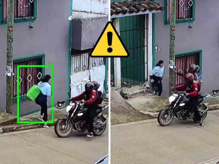 ¡Quedó en VIDEO! En Xalapa, así asaltaron a una mujer en El Sumidero