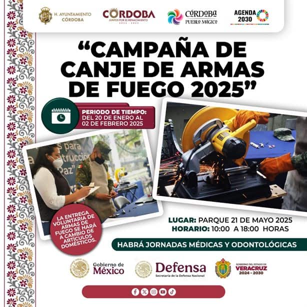 Realizarán Canje de Armas 2025 en Córdoba; esta será la ubicación 